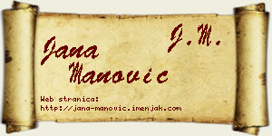 Jana Manović vizit kartica